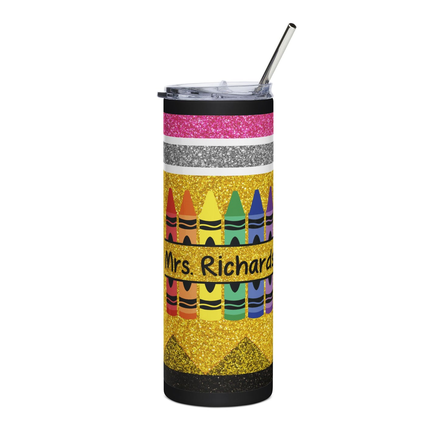 Teacher Appreciation Glitter Look Tumbler - "It Takes a Big Heart to Teach Little Minds" 20oz Stainless Steel