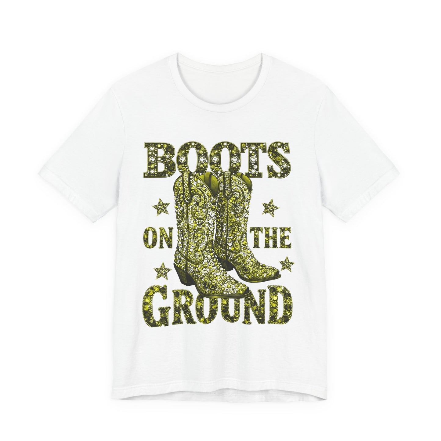 Boots On The Ground — Western Cowgirl Style Green Graphic T-Shirt