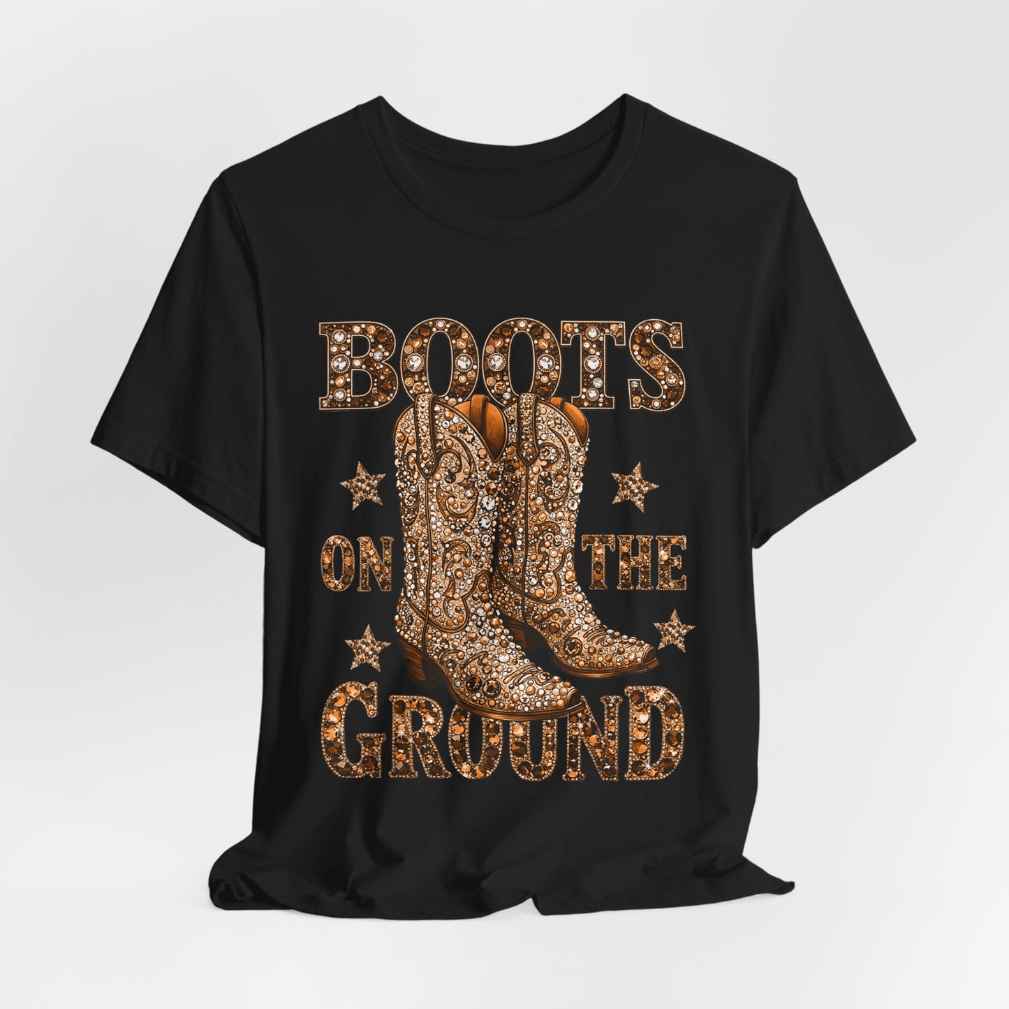 Boots on the Ground — Western Cowgirl Style Copper Colored Graphic T-Shirt