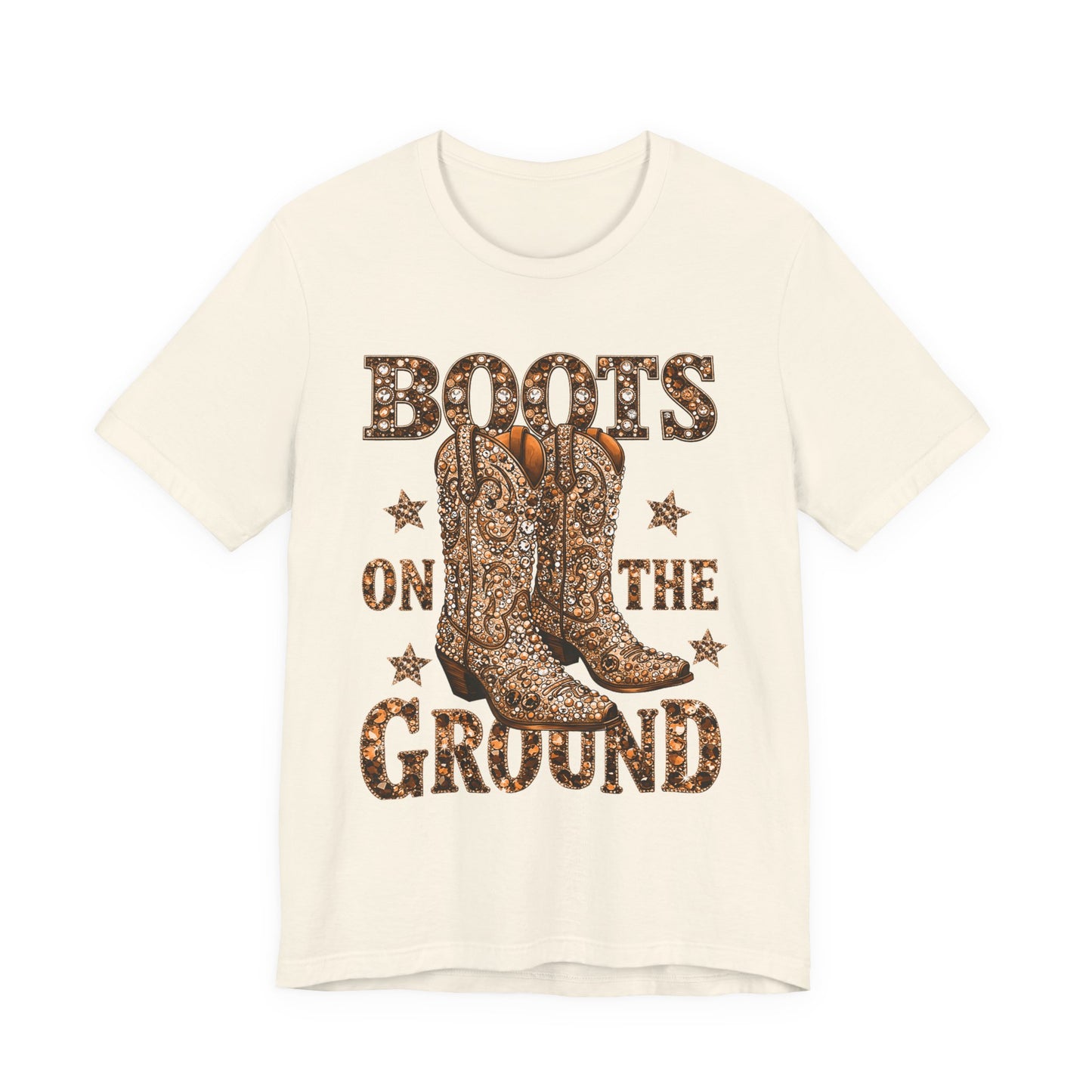 Boots on the Ground — Western Cowgirl Style Copper Colored Graphic T-Shirt