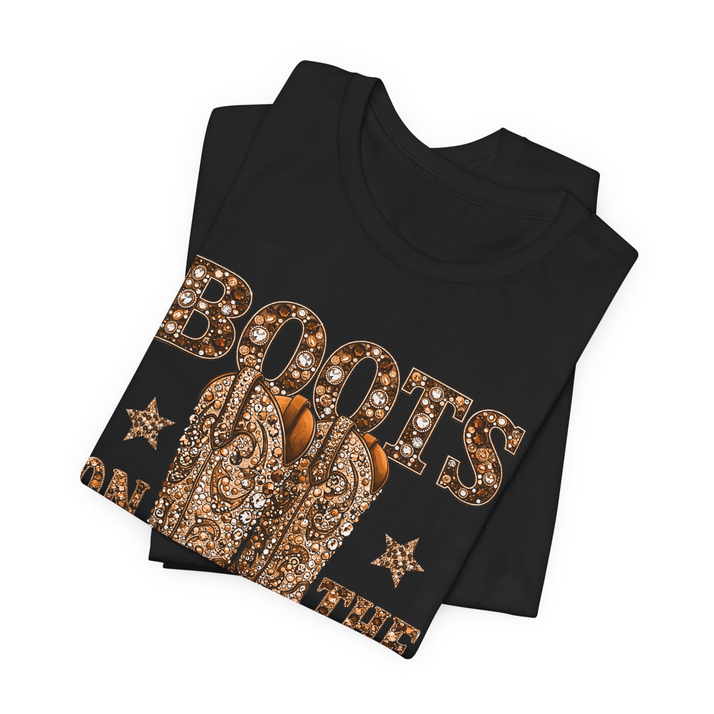 Boots on the Ground — Western Cowgirl Style Copper Colored Graphic T-Shirt