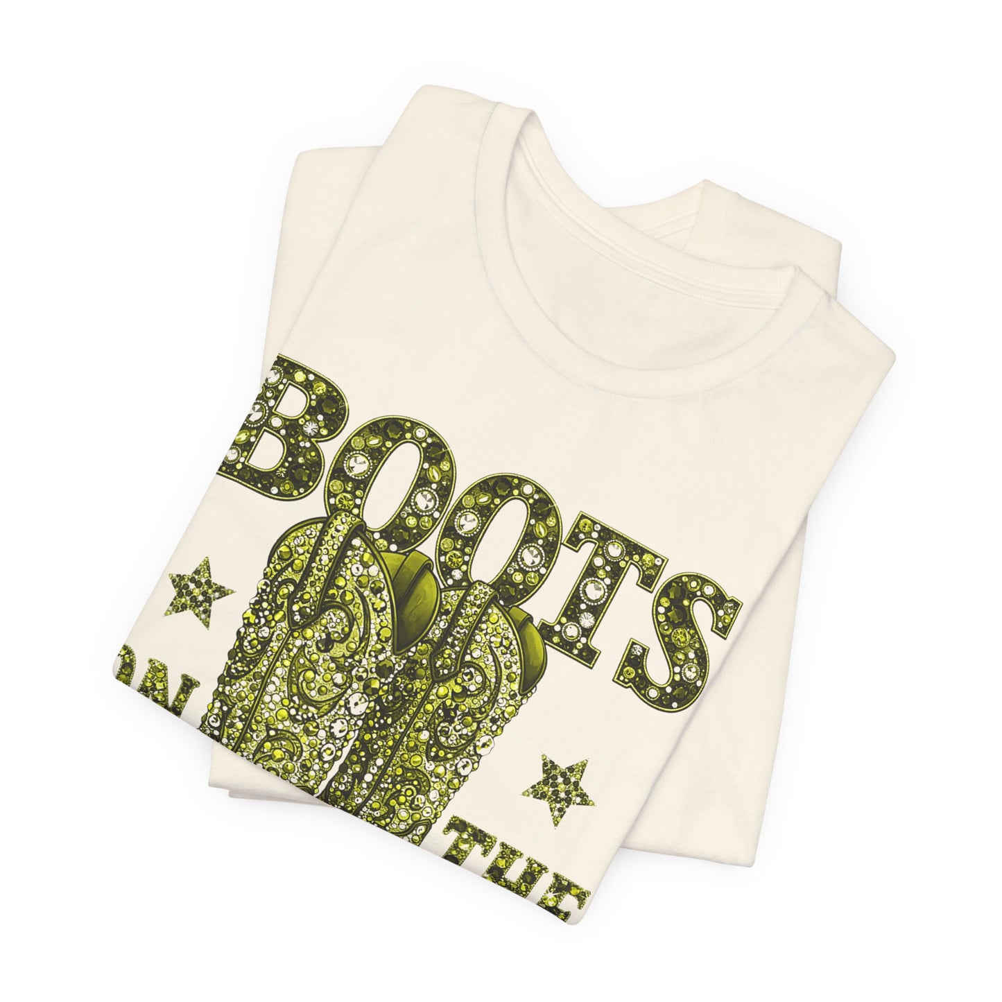Boots On The Ground — Western Cowgirl Style Green Graphic T-Shirt