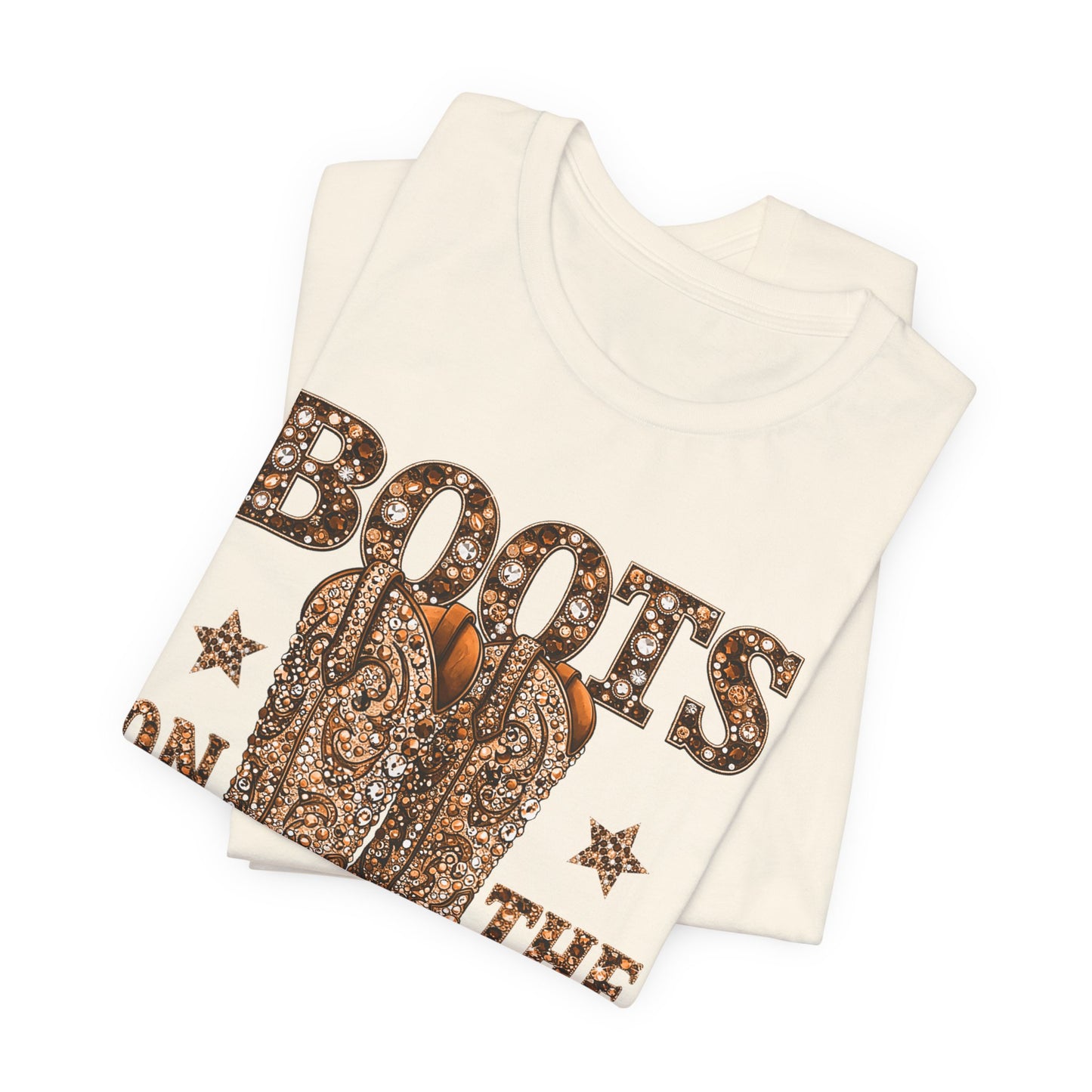 Boots on the Ground — Western Cowgirl Style Copper Colored Graphic T-Shirt
