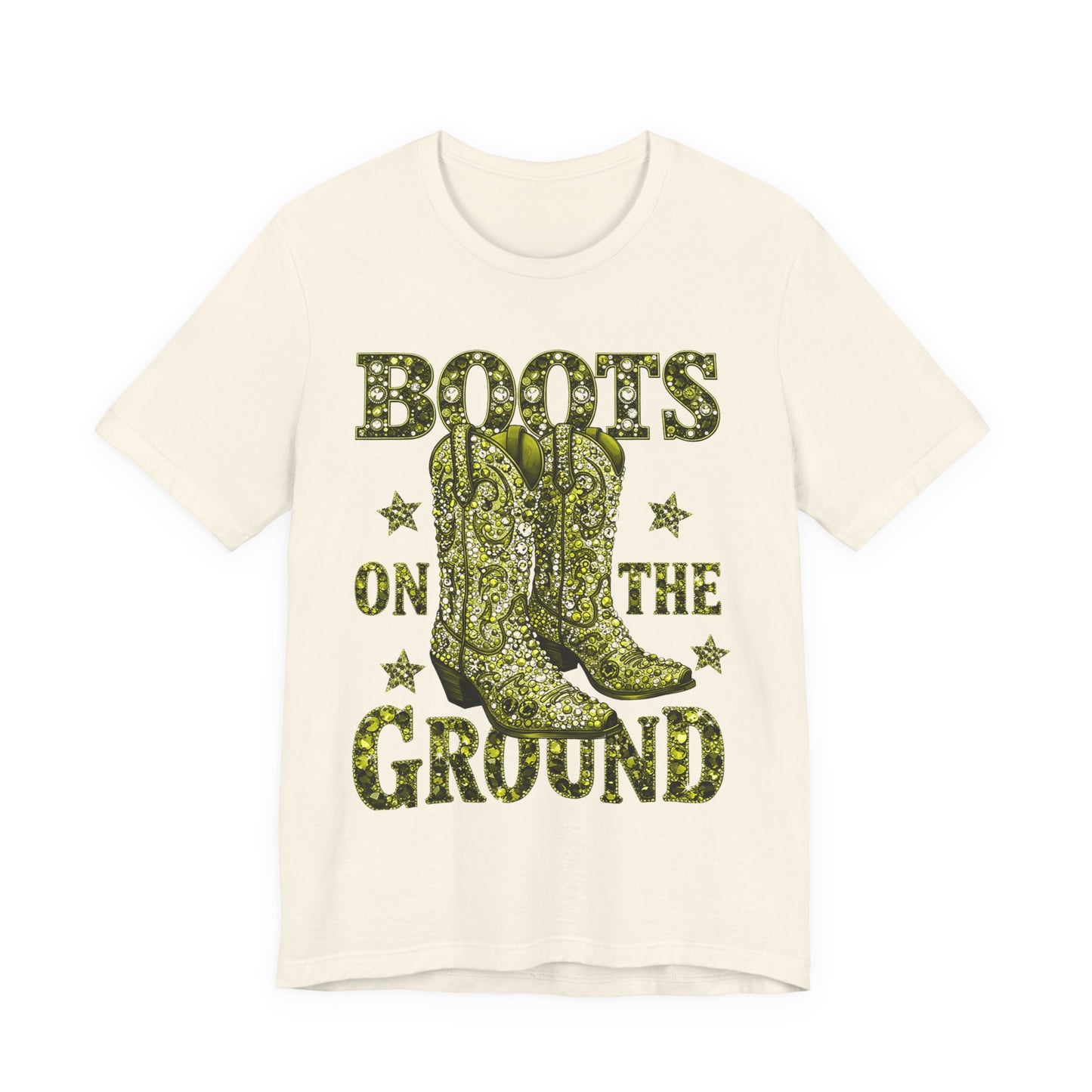 Boots On The Ground — Western Cowgirl Style Green Graphic T-Shirt