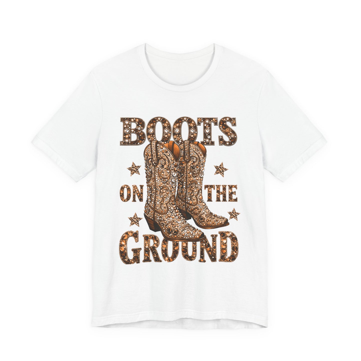Boots on the Ground — Western Cowgirl Style Copper Colored Graphic T-Shirt