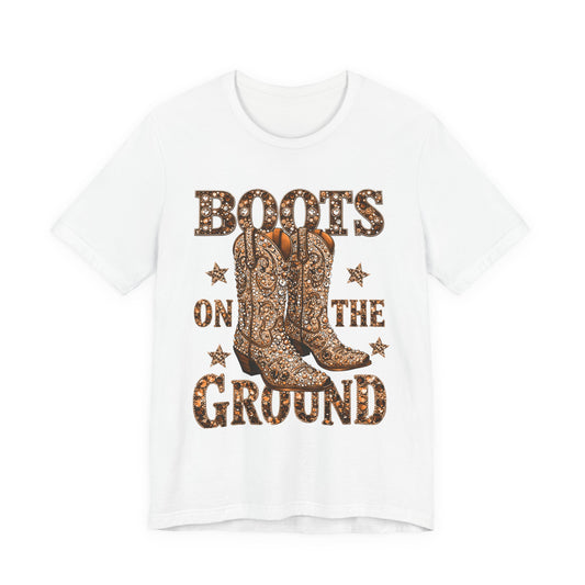 Boots on the Ground — Western Cowgirl Style Copper Colored Graphic T-Shirt