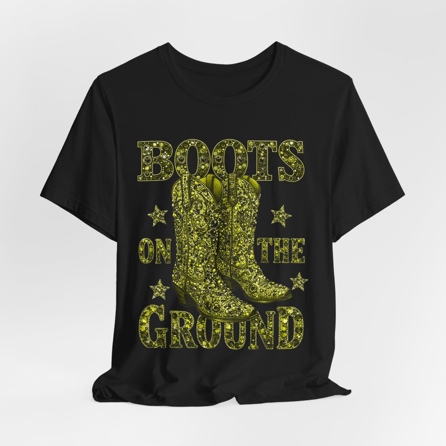 Boots On The Ground — Western Cowgirl Style Green Graphic T-Shirt