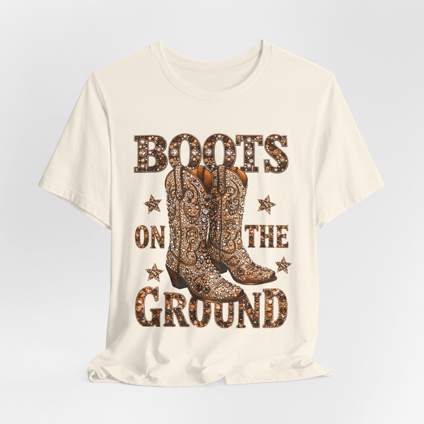 Boots on the Ground — Western Cowgirl Style Copper Colored Graphic T-Shirt