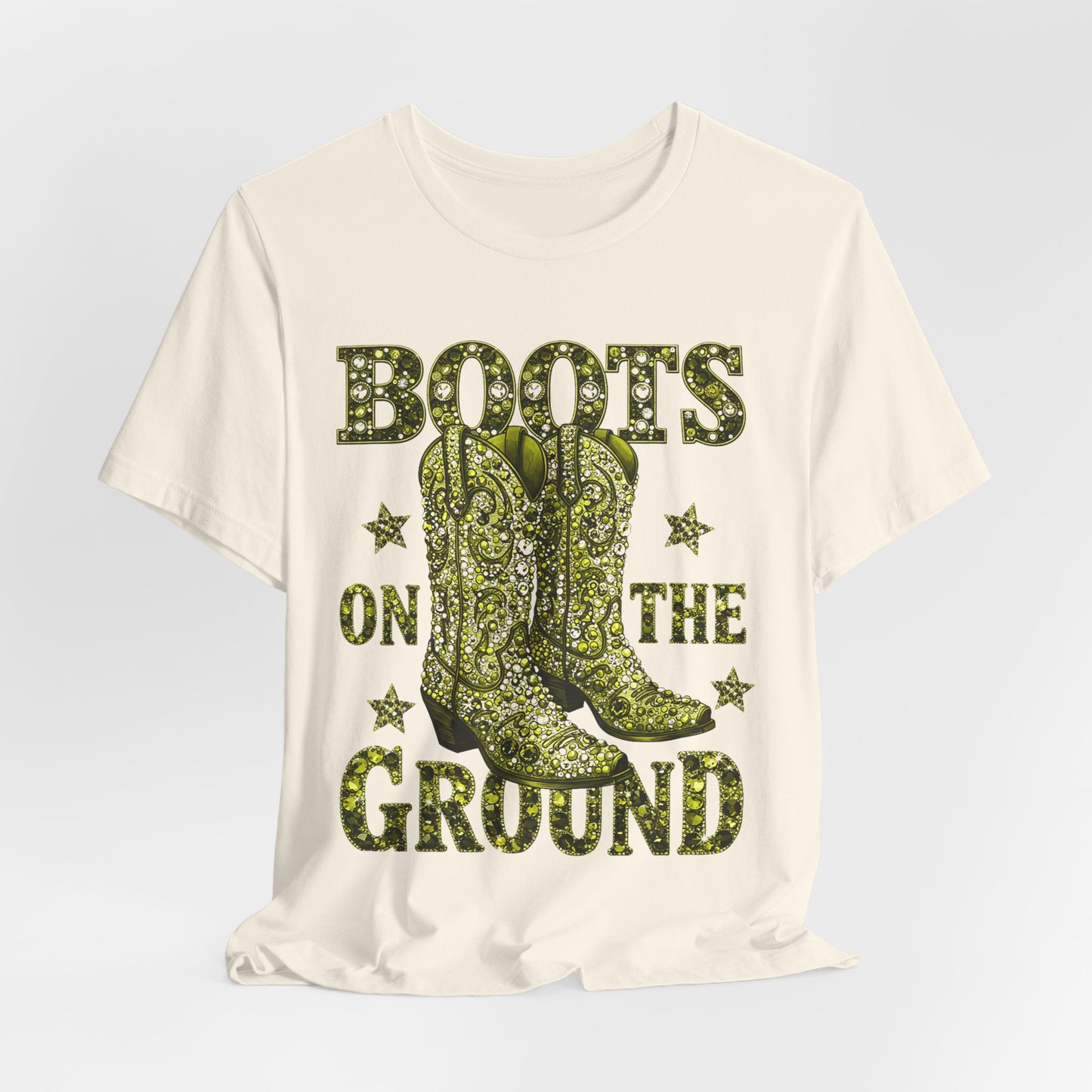 Boots On The Ground — Western Cowgirl Style Green Graphic T-Shirt