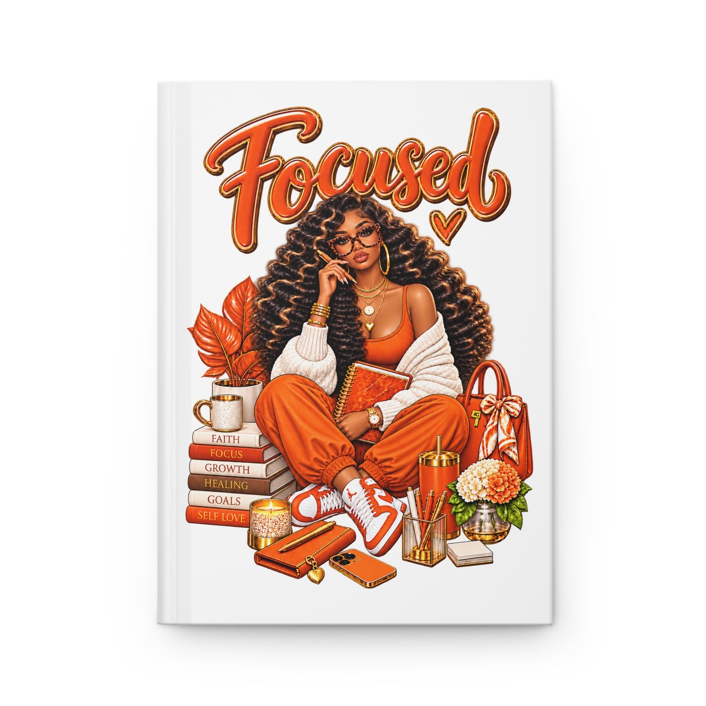 Focused Hardcover Journal — Motivational Lined Notebook for Goal Setting & Daily Planning
