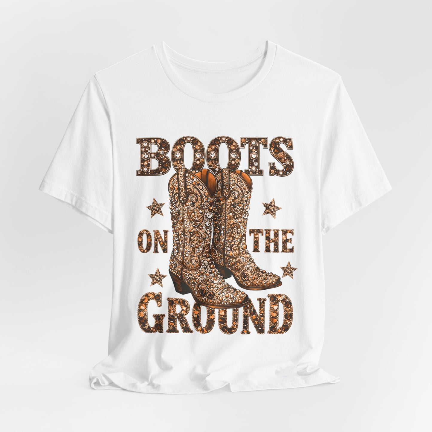 Boots on the Ground — Western Cowgirl Style Copper Colored Graphic T-Shirt