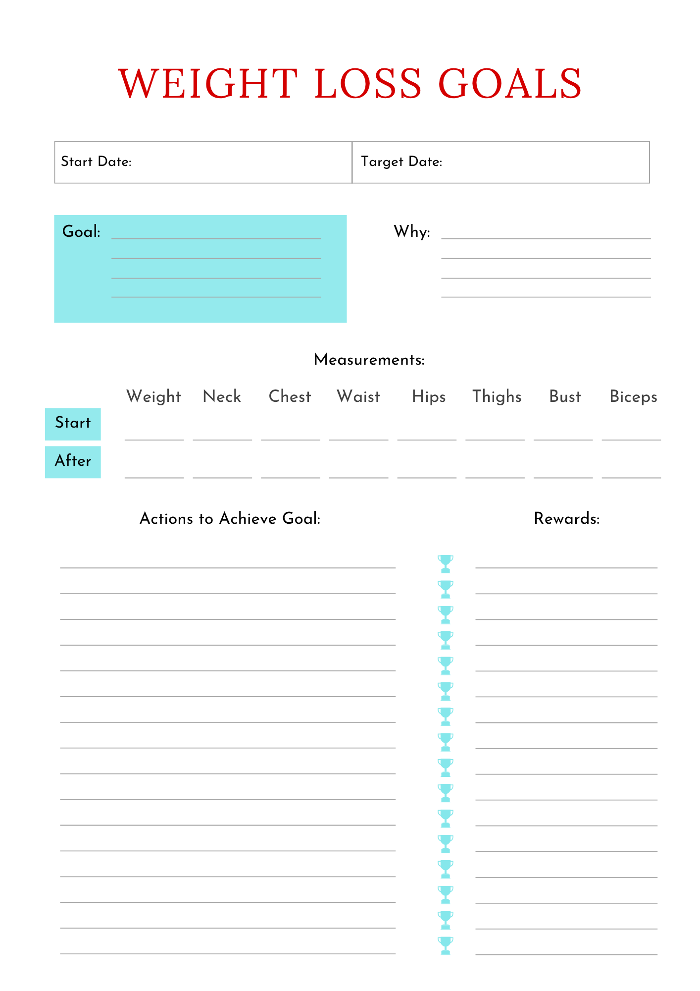 Weight Loss Planner | Glow Up Fitness & Nutrition Journal-Digital 💖✨