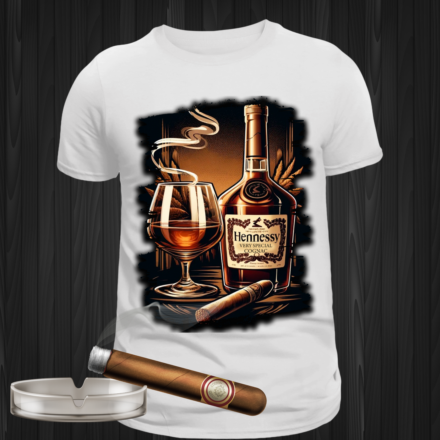 Hennessy & Cigar short sleeve Father's Day T-shirt