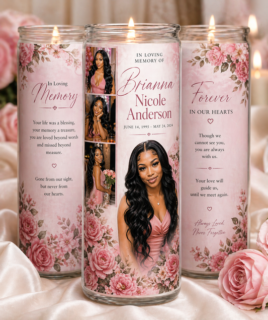 Custom Memorial Candle (Personalized Photo Candle) | In Loving Memory Keepsake | Funeral & Homegoing Tribute